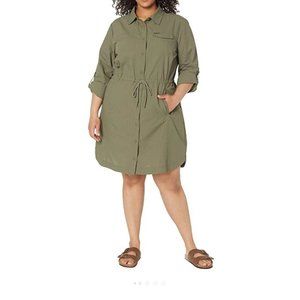 Columbia Women's Silver Ridge Novelty Dress Size 1X Plus Size Stone Green NWT